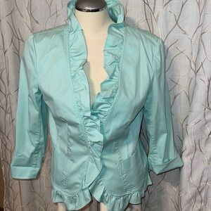 Talbots Light Blue Ruffled Cardigan